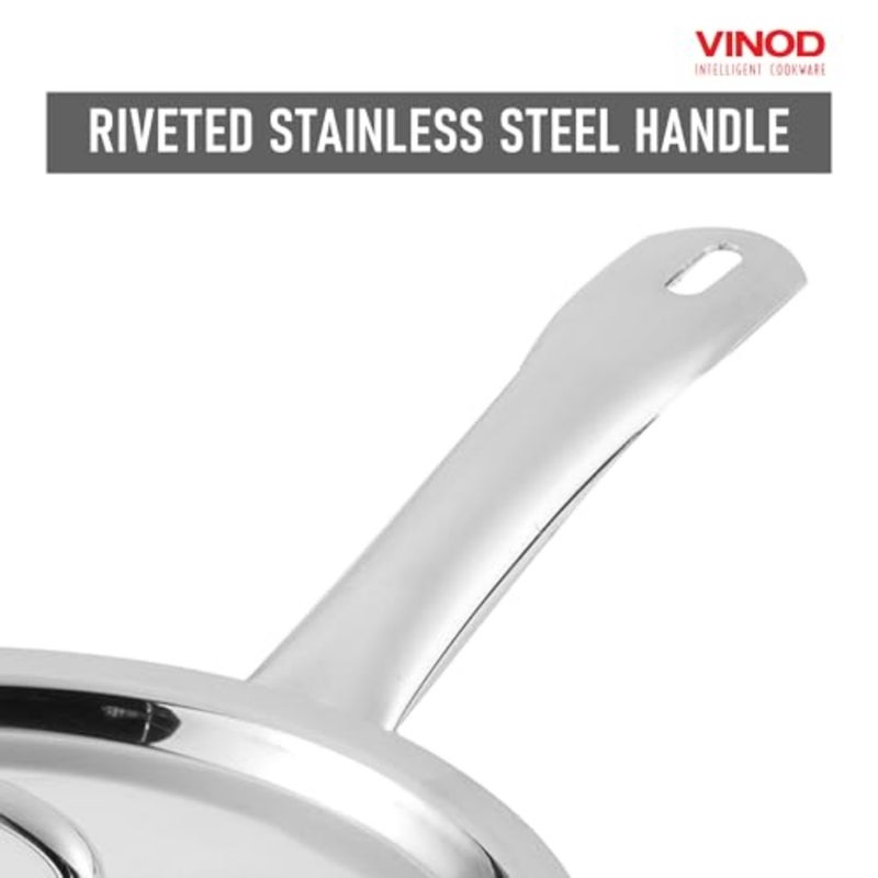 SMART TRIPLY FRYPAN WITH LID - iters 24 CM,VTF024, INDUCTION and GAS FRIENDLY, HEAVY BOTTOM COOKING POT, FRYING PAN - Image 2