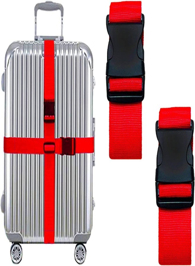 Dayish Luggage Strap for Suitcases, Straps Belts for Trolleys and All Kind of Luggages (2, Red) - Image 1