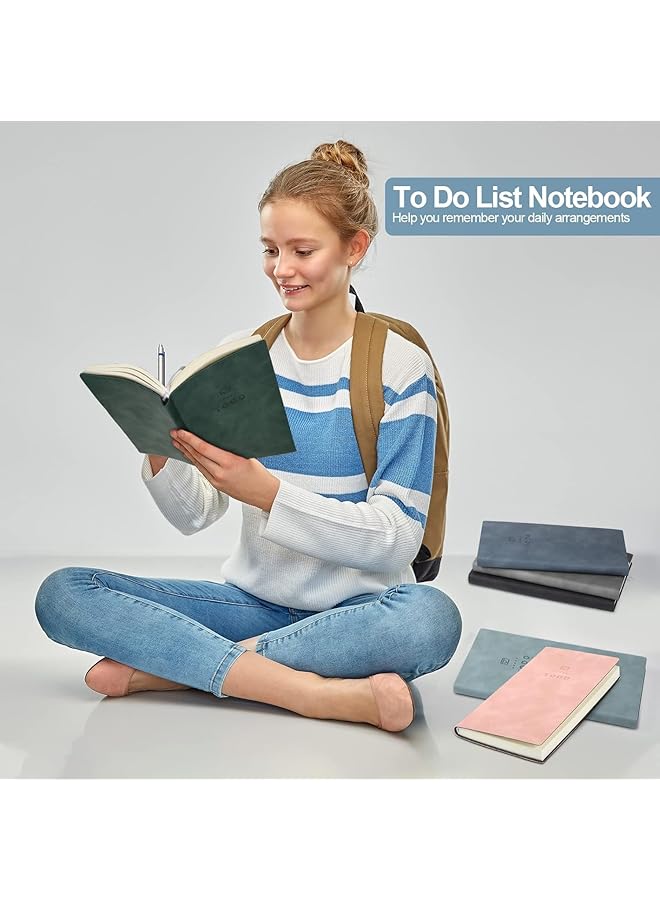 إيروريكس دفتر ملاحظات من الجلد الناعم مكون من 2 قطعة يحتوي على 196 صفحة لقائمة المهام اليومية، ومستلزمات مدرسية مثالية لطلاب المدارس الثانوية، باللون الأزرق السماوي والوردي - Image 3