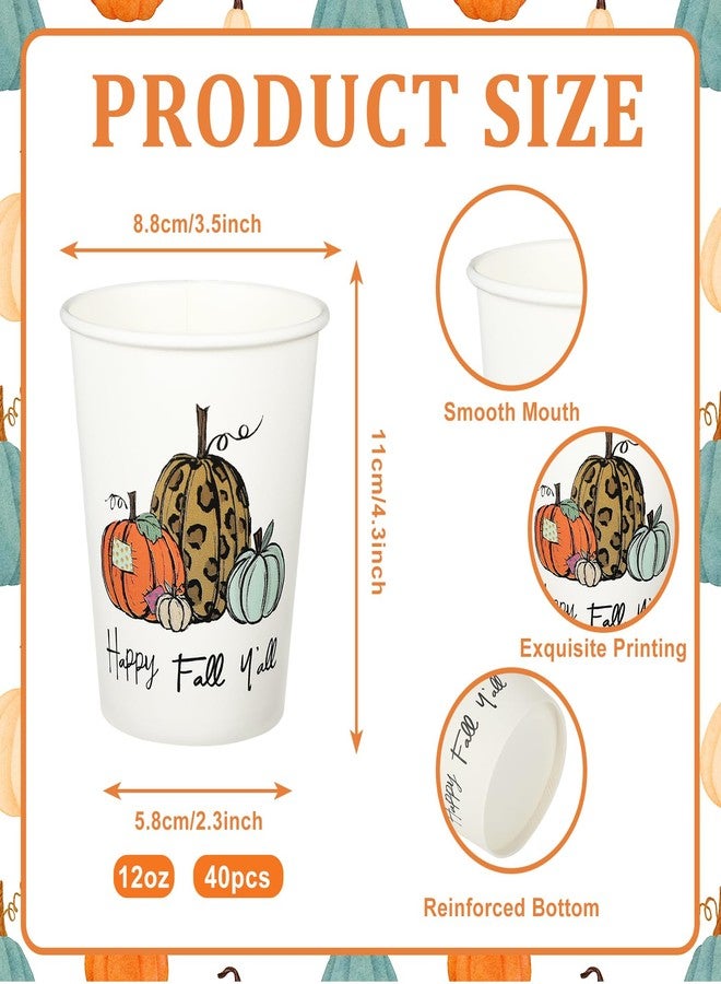 JarThenaAMCS 30Pcs Fall Disposable Paper Cups Watercolor Assorted Pumpkin Drinking Cups Rustic Autumn Party Cups for Juice Coffee Hot Cold Drink Thanksgiving Supplies, 9oz - Image 2