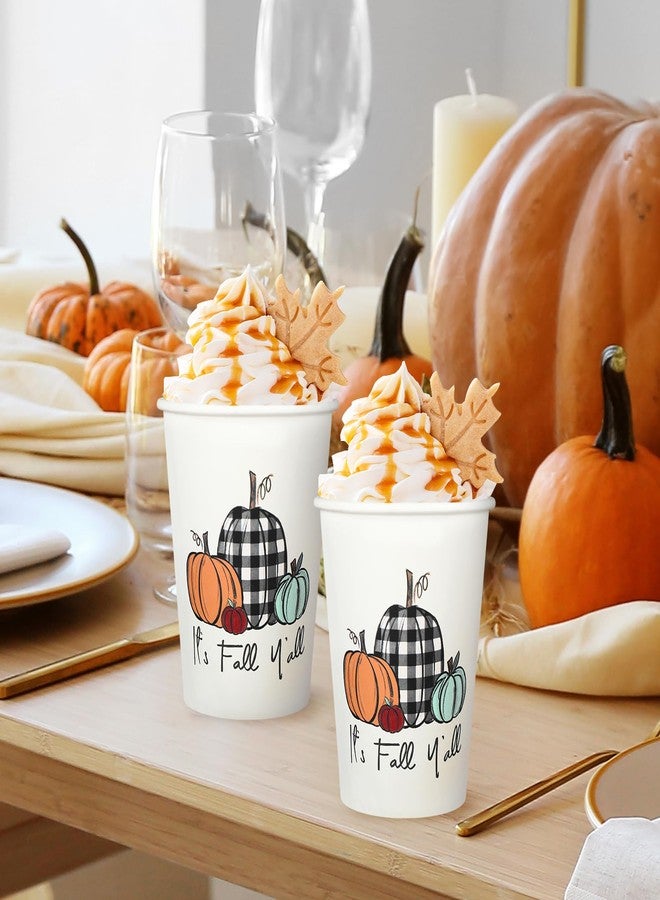 JarThenaAMCS 30Pcs Fall Disposable Paper Cups Watercolor Assorted Pumpkin Drinking Cups Rustic Autumn Party Cups for Juice Coffee Hot Cold Drink Thanksgiving Supplies, 9oz - Image 4
