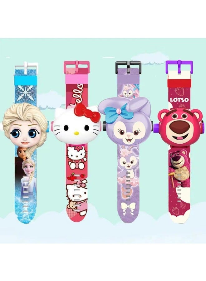 Direct Cartoon Electronic Watch 24 Figure Projection Superman Aisha Kulo Dog Toy Boy-Color:Steel-Specifications:Opp Bag  - Image 2