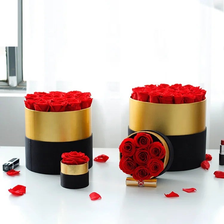 Y&D Valentine's Day Eternal Rose Dried Flower Hug Bucket - Real Red Roses in Bucket Vase - Teacher's Gift - Image 2