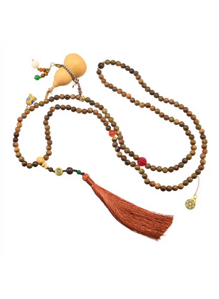 Green Sandalwood Phone Crossbody Chain, Long Beaded Phone Lanyard, Stylish Accessory for Women - Image 3