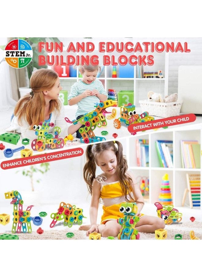 Cordova - Geometry Building Block Set STEM Toys, 85 Piece Building Toys Educational Toys for Boys and Girls Ages 3 4 5 6 7 8 9 10 Year Old Construction Building Blocks Toy with Storage Box - Image 1