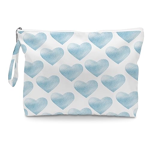 Fokongna Heart Wet Bag For Swimsuit Travel Makeup Bag Waterproof Large Capacity for Women Girls Mom Sister Friends Boho Heart Romantic Gifts - Image 1