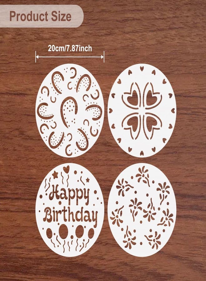 CIEMODA قوالب تزيين الكيك، 4 قطع، قوالب رسم الكب كيك/الكيك لتزيين حفلات الزفاف/أعياد الميلاد، لوازم تزيين الكيك - Image 2
