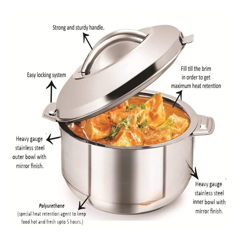 Dr. Equipment Stainless Steel Casserole Hot Box | Food Grade | Easy to Carry | Easy to Store for Rice, Gravy, Curry| (1000ML) - Image 4