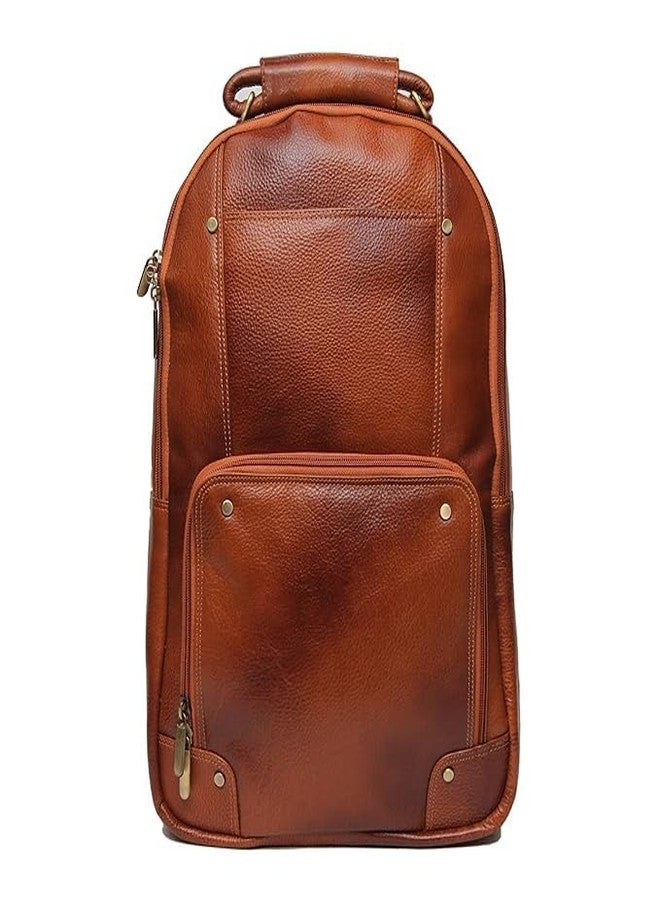 Sasco Creation Genuine Leather Laptop Backpack for Men & Women | Stylish Office, Travel & College Bag | Fits Upto 15.6” Laptop | Premium Vintage Design (Tan) - Image 1
