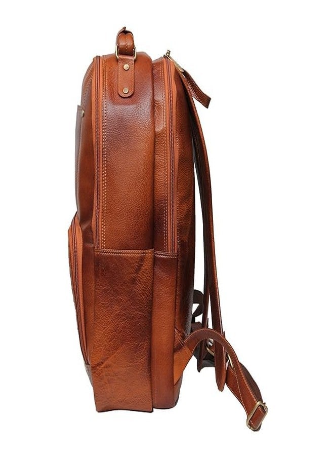 Sasco Creation Genuine Leather Laptop Backpack for Men & Women | Stylish Office, Travel & College Bag | Fits Upto 15.6” Laptop | Premium Vintage Design (Tan) - Image 3