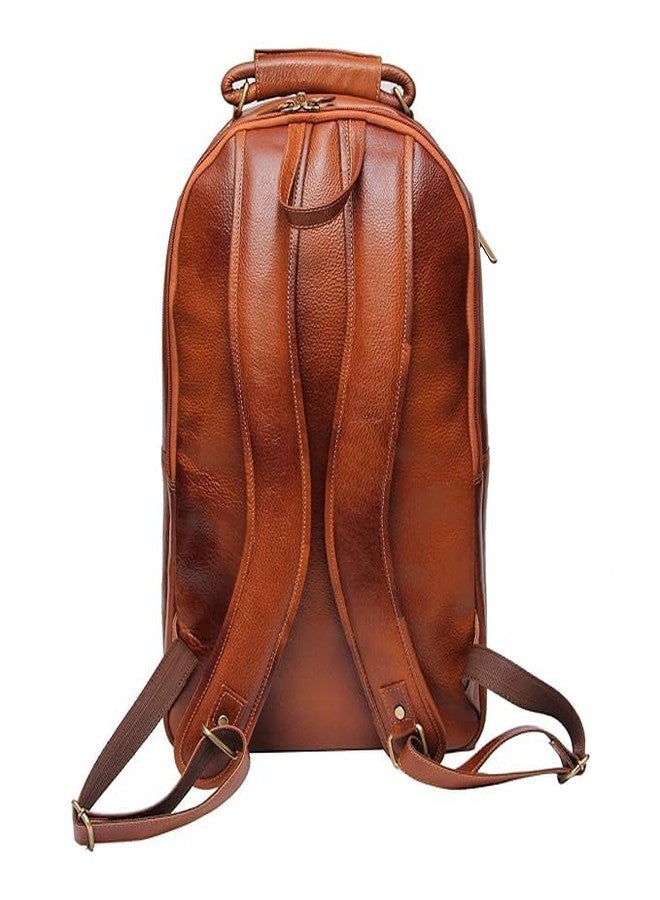 Sasco Creation Genuine Leather Laptop Backpack for Men & Women | Stylish Office, Travel & College Bag | Fits Upto 15.6” Laptop | Premium Vintage Design (Tan) - Image 2