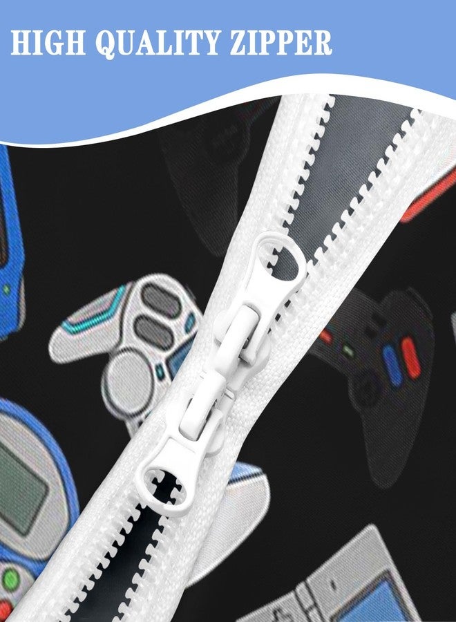 Nesker Zipper Bedding Twin Retro Colorful Gamepad Zip Up Bedding Set for Boys and Kids, Gaming Controller 3 Pcs Comforter Bed in a Bag with Fitted Sheet and 2 Pcs Pillowcases - Image 3