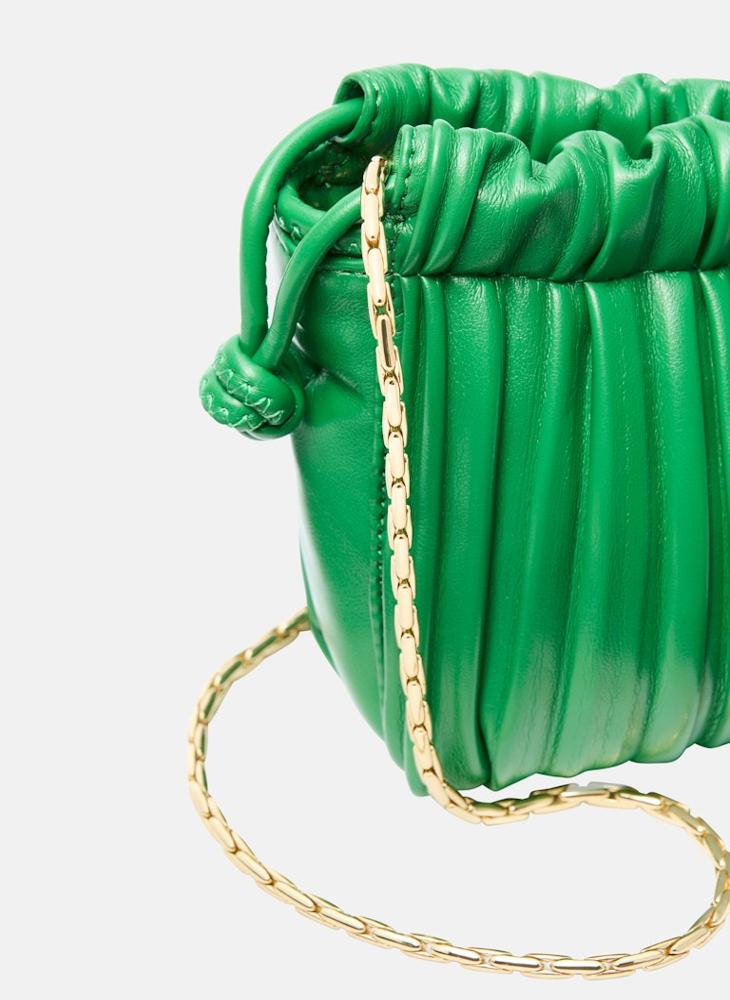 Causal Drawstring Plisse Crossbody