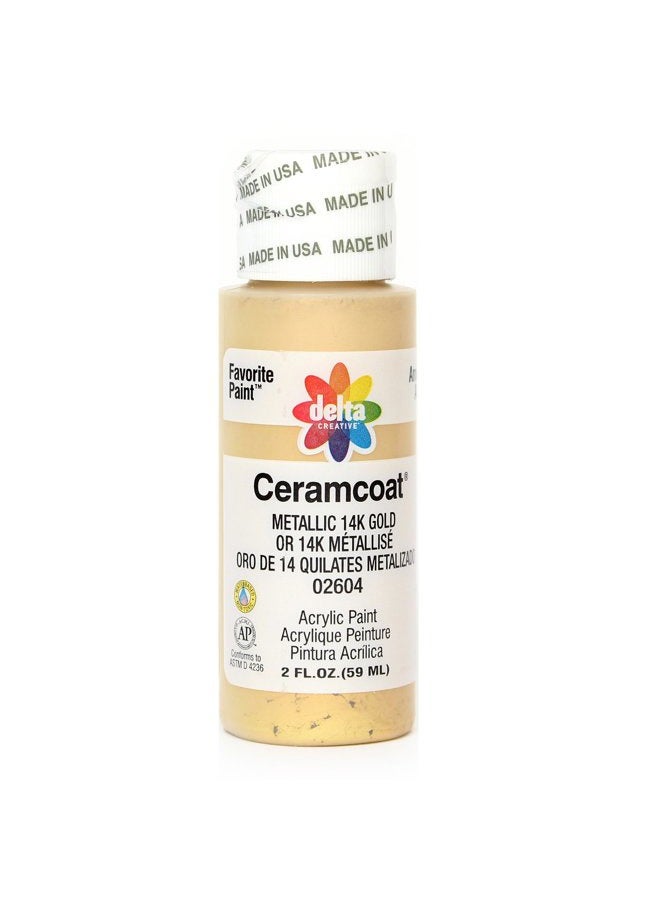 Delta Creative Ceramcoat Acrylic 2oz Metallic 14K Gld - Image 1