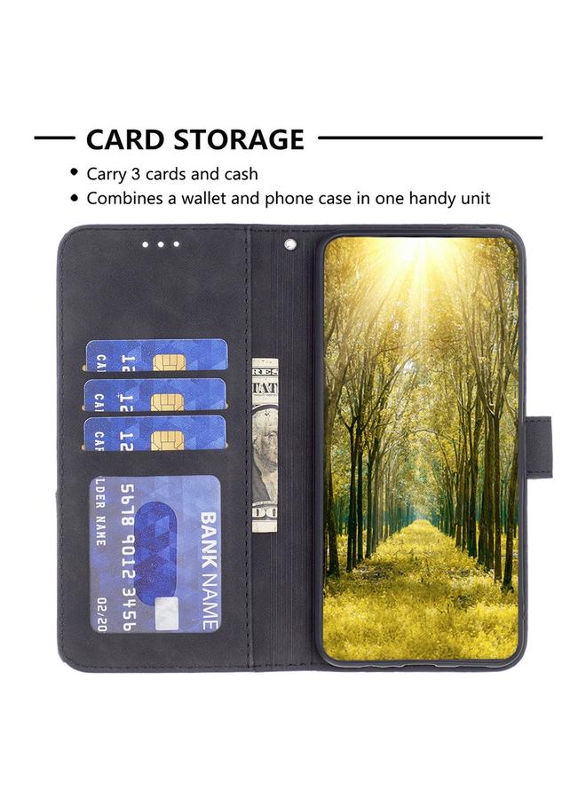 S-TOP Case For iPhone 15 Pro Max Magnetic Buckle Rhombus Texture Leather Phone Case - Image 5