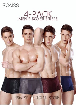 4 Pack Set Men's Mesh Boxers Shorts Briefs Quick-drying Modal Breathable Soft Underpants Summer Cool High Elastic Teenager Classic Underwear Black+Grey+Purple+Blue - pzsku/ZECC9EA8CEEA0F6D6EFD6Z/45/_/1656506848/8a4d3fc0-ed4a-48ce-b017-9b165059f0fa