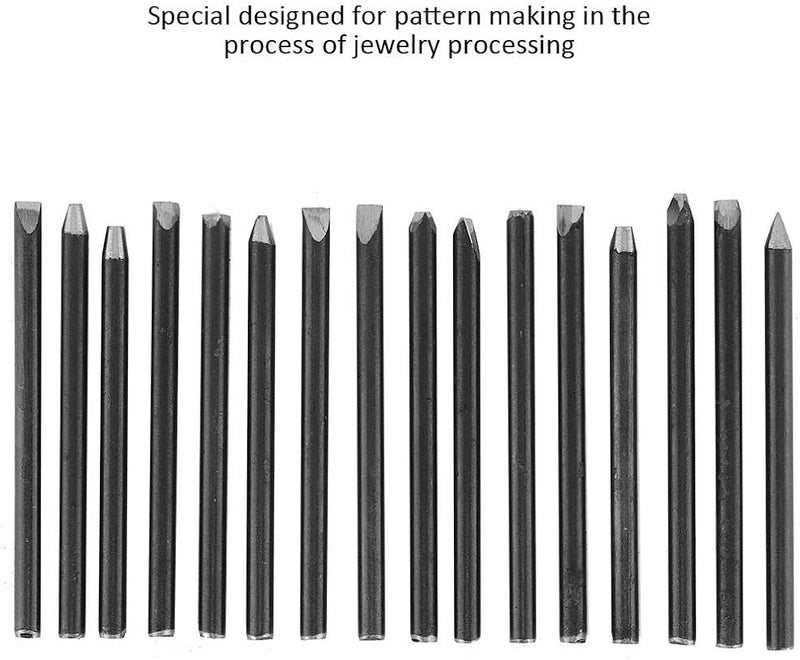 woobles Jewellery Processing Tool, Anvil Chisel Equipment Kit for Jewellery Making Carving Tools, Delicate Pattern Bottom Tools-16 * Chisel - Image 3