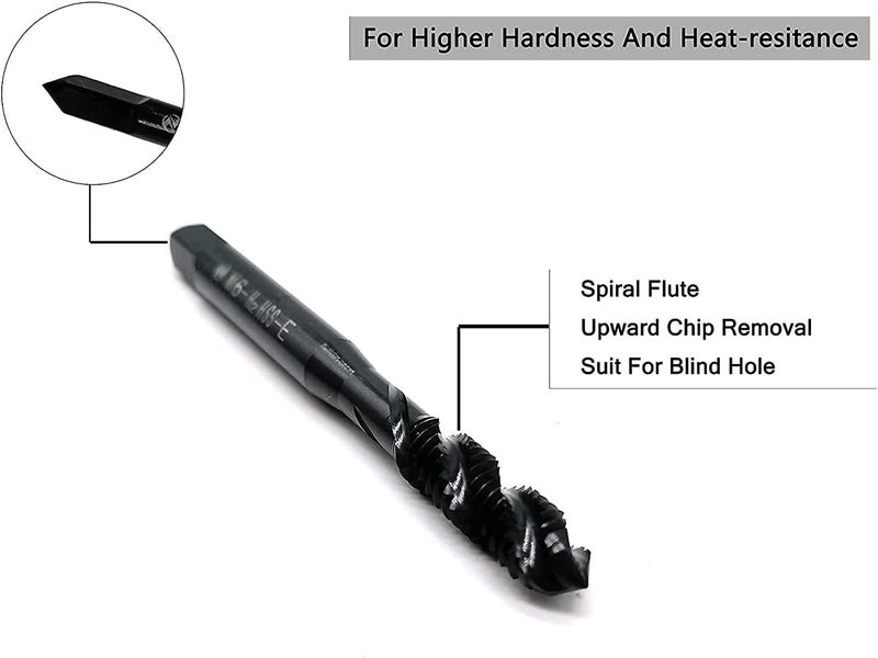 اتول مارت Utoolmart مقياس لولبي نقطة آلة برغي الصنبور M3 الخيط H2 النتريد الصلب عالي السرعة 1 قطعة - Image 2