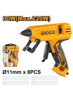 INGCO INGCO 30W Hot Glue Gun with 8pcs Glue Sticks, Glue Gun for Crafts DIY, Arts Projects, Sealing, Quick Repairs, Home, Office (Yellow/GG308)  - Image 2