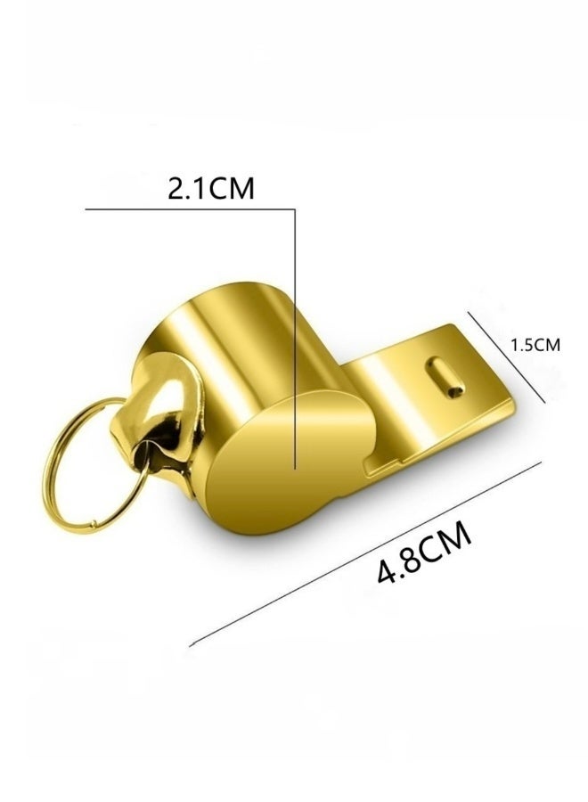 4 قطع صافرة رياضية من الفولاذ المقاوم للصدأ مع حبل للمدربين والحكام والطوارئ والرياضات الخارجية باللون الأسود والفضي والذهبي والوردي الذهبي - Image 4