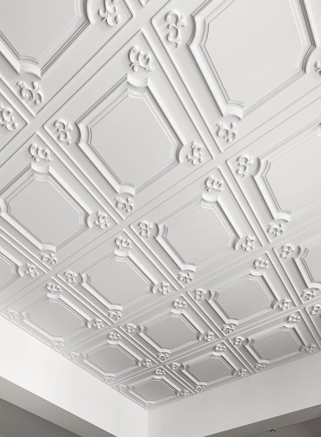 Art3d Drop Ceiling Tiles 24x24 in White (12-Pack, 48 Sq.ft), Wainscoting Panels Glue Up 2x2 - Image 1