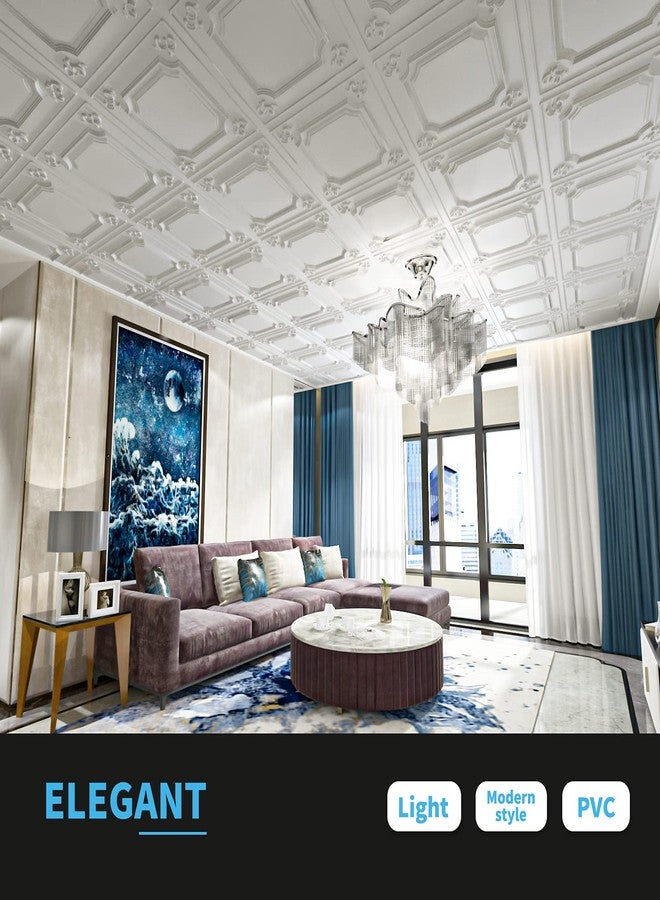 Art3d Drop Ceiling Tiles 24x24 in White (12-Pack, 48 Sq.ft), Wainscoting Panels Glue Up 2x2 - Image 4