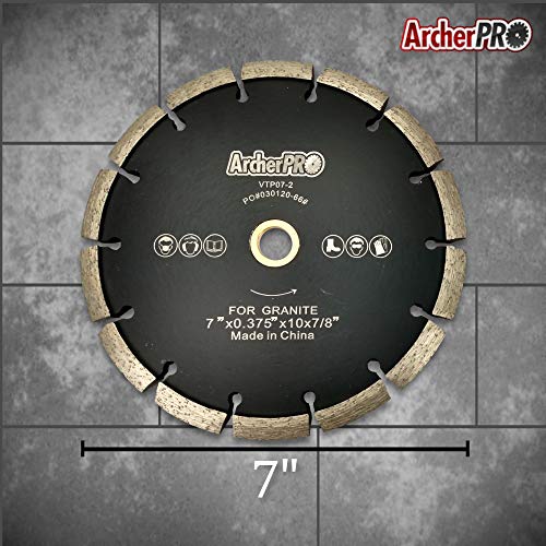 ArcherPro Archer PRO 7" in. Crack Chaser Diamond Blades for Concrete, Granite and Marble Repair. for use on Angle Grinder. - Image 3
