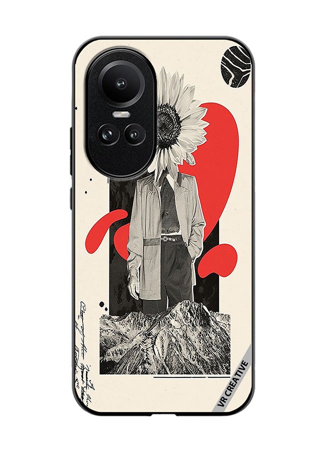 VR CREATIVE Protective Case Cover For Oppo Reno 10 Flower Face Of A Man Design Multicolour - Image 1