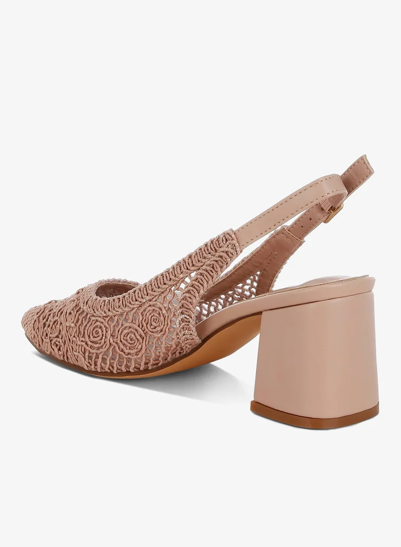 London Rag SH5405_PINK London Rag Women's Woven Design Slingback Sandal in Pink for Women | Best Price UAE