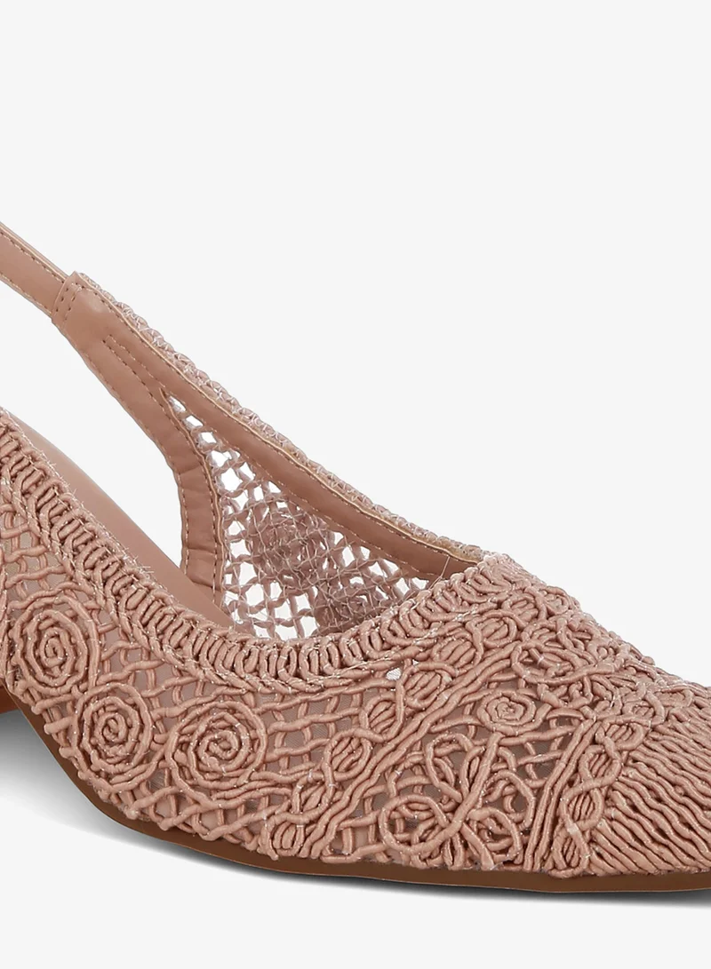 London Rag SH5405_PINK London Rag Women's Woven Design Slingback Sandal in Pink for Women | Best Price UAE