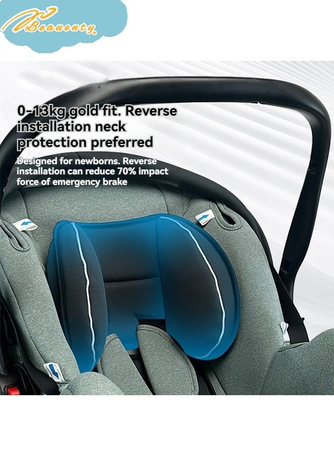 بيوينتي مقعد سفر للرضع/الأطفال الصغار/الأطفال مع وسادة دعم كاملة للجسم، مقعد مواجه للخلف، سرير نقل، مظلة قابلة للتعديل مناسب للأطفال من عمر 0 شهرا + ووزن 0-13 كجم - Image 3