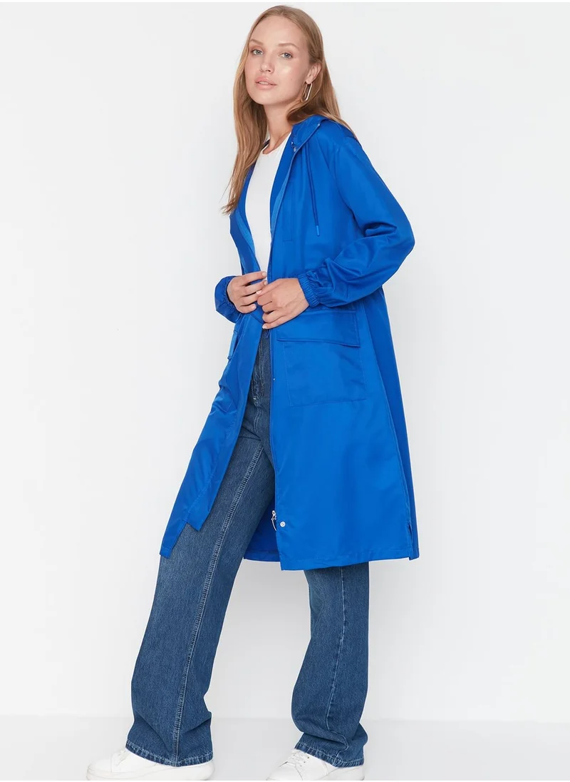 trendyol Hooded Detailed Long Coat