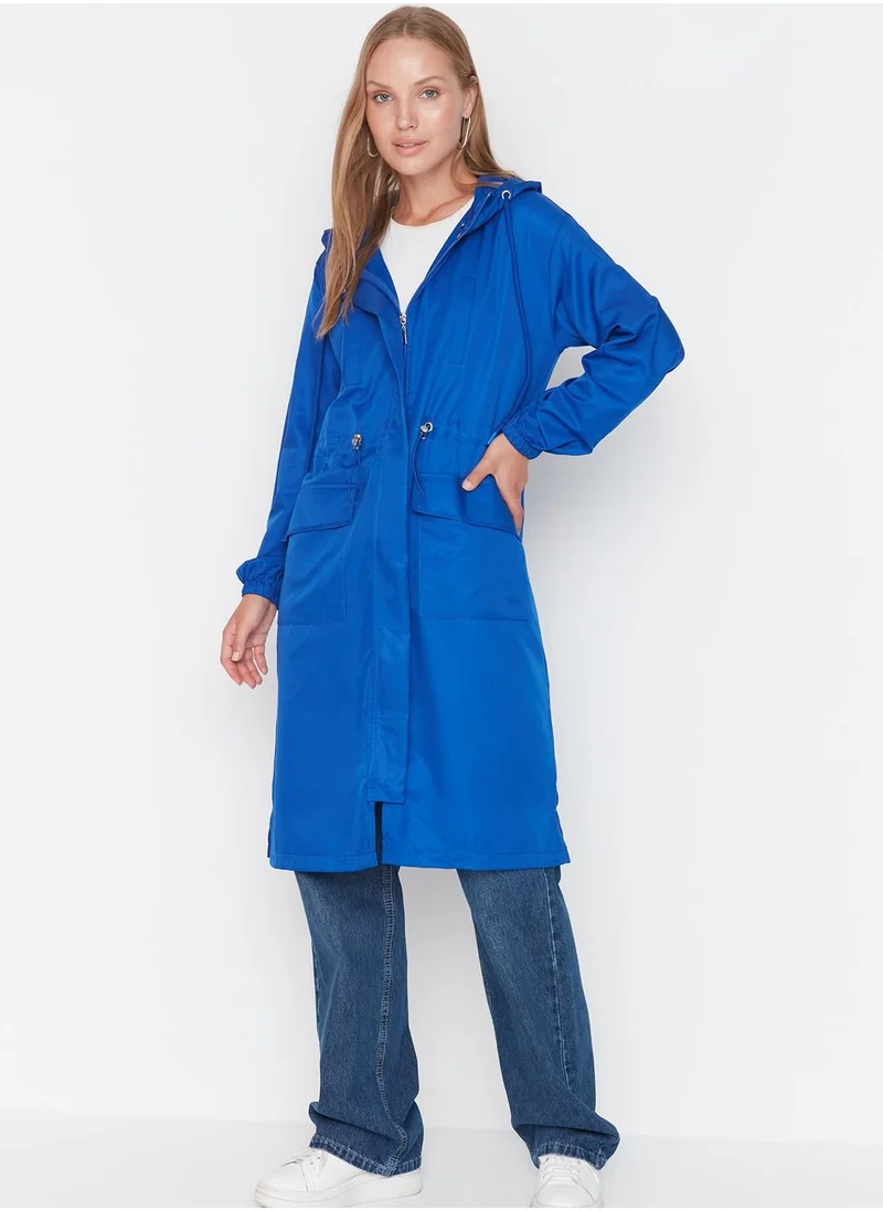 trendyol Hooded Detailed Long Coat