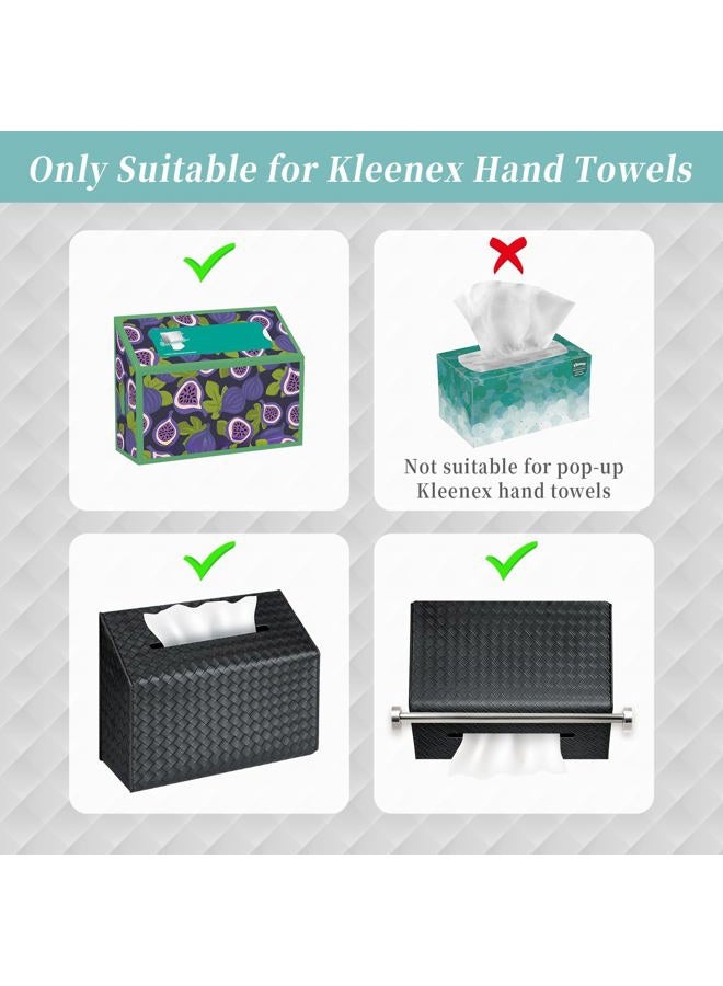 NiHome PU Leather Tissue Box Cover for Kleenex Hand Towels, Versatile for Countertops and Towel Racks, Leather Enhances Home Decor, Easy to Use with Exquisite Edging Craftsmanship (Black) - Image 2