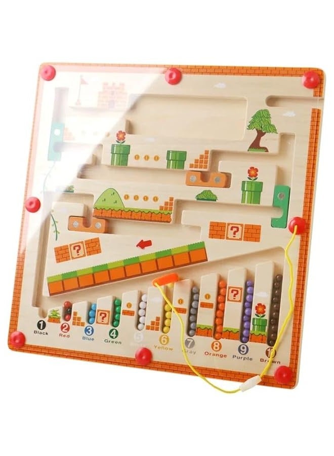 Magnetic Color & Number Maze – Educational Wooden Puzzle for Kids, Develops 6 Skills, Engaging Gameplay, Safe Toddler Toys, Perfect Gift for Boys - Image 1