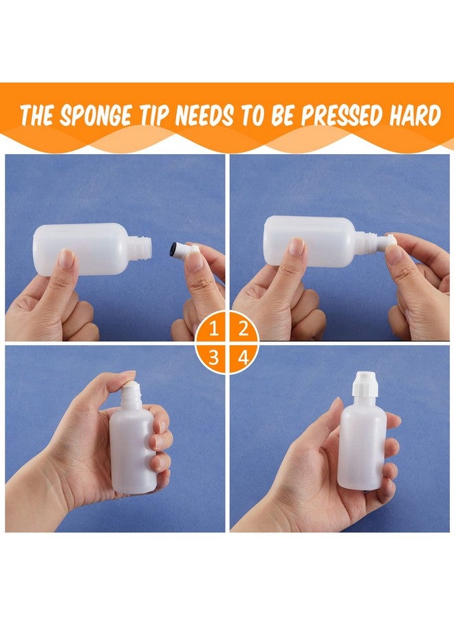 تيسكو 4 مجموعات فارغة من ممسحات الطلاء سعة 2 أونصة، زجاجات ضغط لممسحة الطلاء، زجاجة ممسحة قابلة لإعادة التعبئة، طرف إسفنجي أبيض أسود للوح الخشبي البلاستيكي والقماش - Image 3