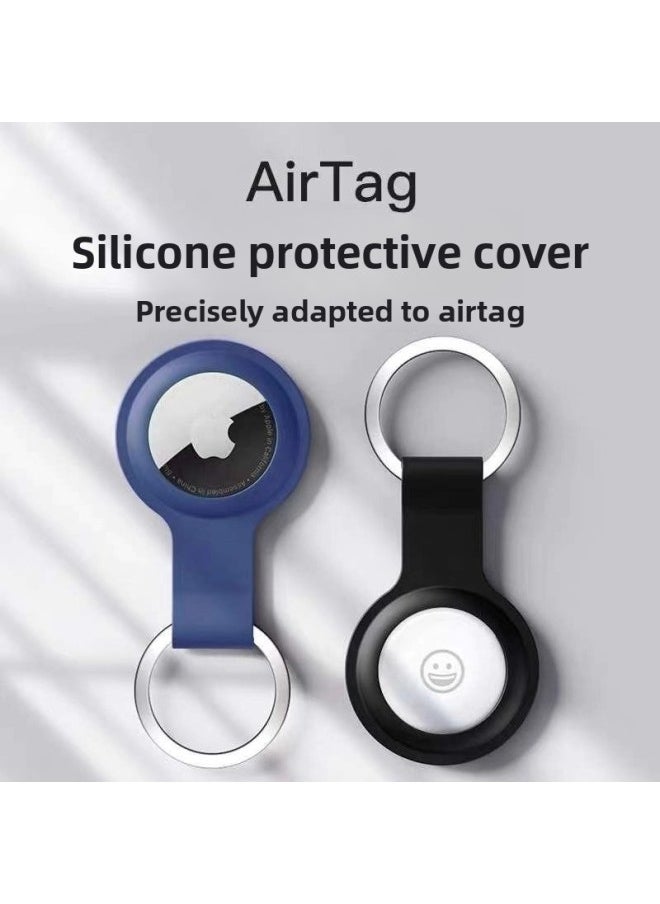 Generic - Suitable For Apple AirTag Protective Case Airtags Anti-Lost Tracking Locator Silicone Protective Case-Color:Black-Applicable Model:Long Single Box - Image 1