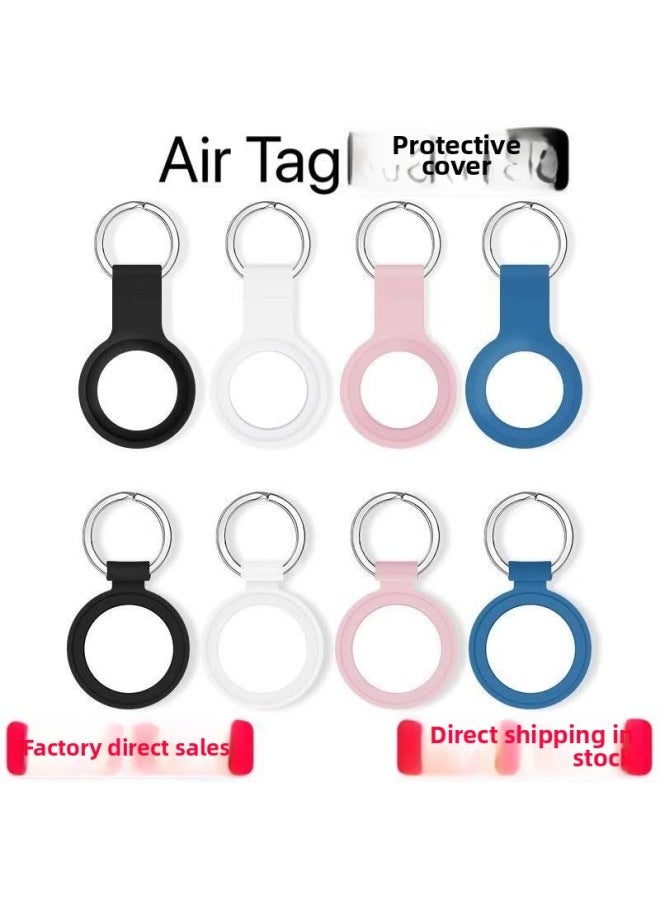 Generic - Suitable For Apple AirTag Protective Case Airtags Anti-Lost Tracking Locator Silicone Protective Case-Color:Black-Applicable Model:Long Single Box - Image 1