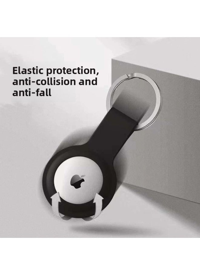 Generic - Suitable For Apple AirTag Protective Case Airtags Anti-Lost Tracking Locator Silicone Protective Case-Color:Black-Applicable Model:Long Single Box - Image 1