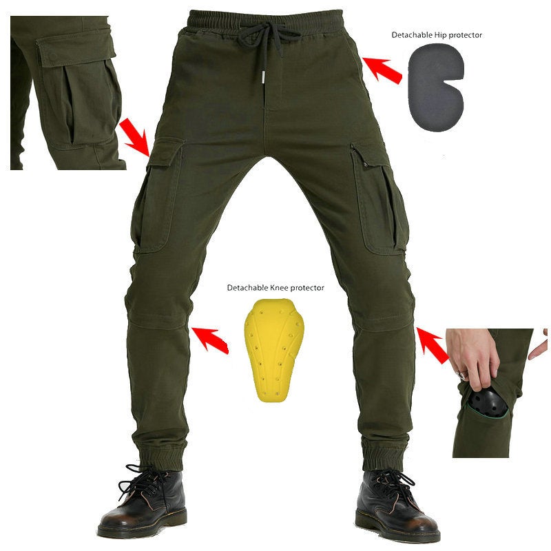 Generic Multi-Pocket Tapered Work Pants for Men 114-6 Green 