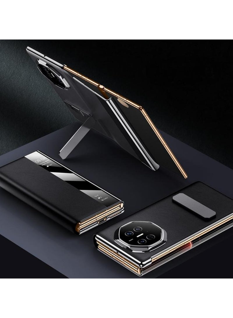 OCTOBER Leather case for Huawei Mate XT 【with hidden stand】 【Smart window】 【Automatic wake up/Sleep】 Huawei Mate XT seismic fall cover