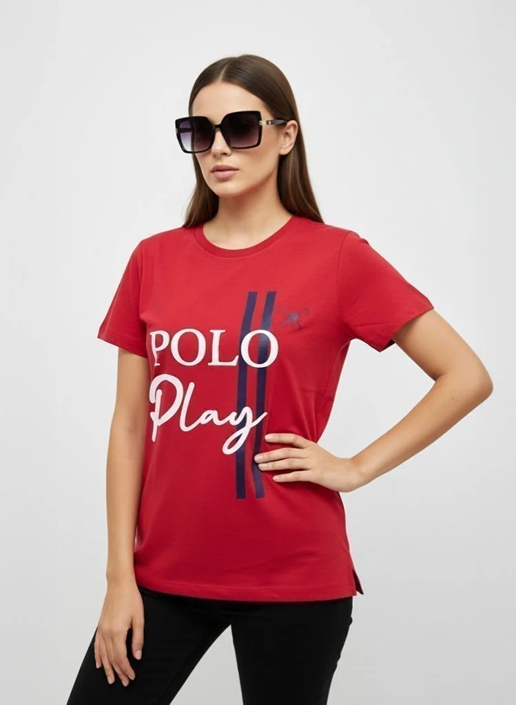 Polo Play Girls Graphic T-shirt -RED