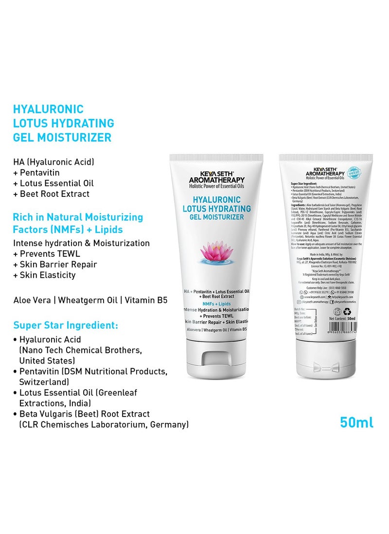 KEYA SETH AROMATHERAPY, DEVICE OF DROP Keya Seth Aromatherapy Hyaluronic Lotus Hydrating Gel Moisturizer Pentavitin Beet Root Extract NMFs Lipids Intense Moisturization 50ml  - Image 2