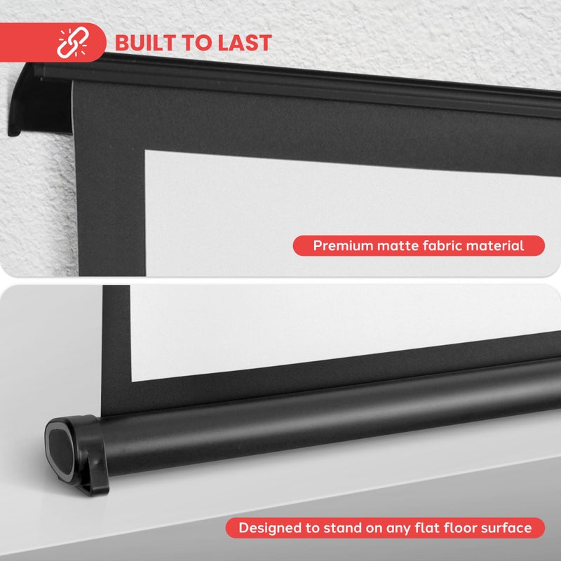 Pyle Portable Projector Screen - Mobile Projection Screen Stand, Lightweight Carry & Durable Easy Pull Out System for Schools Meeting Conference Indoor Outdoor Use, 40 Inch (PRJTP46), White - Image 5