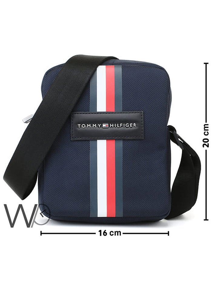 Tommy Icons Blue Nylon Original Tommy Hilfiger Flag Crossbody Messenger Mens Bag - Image 3