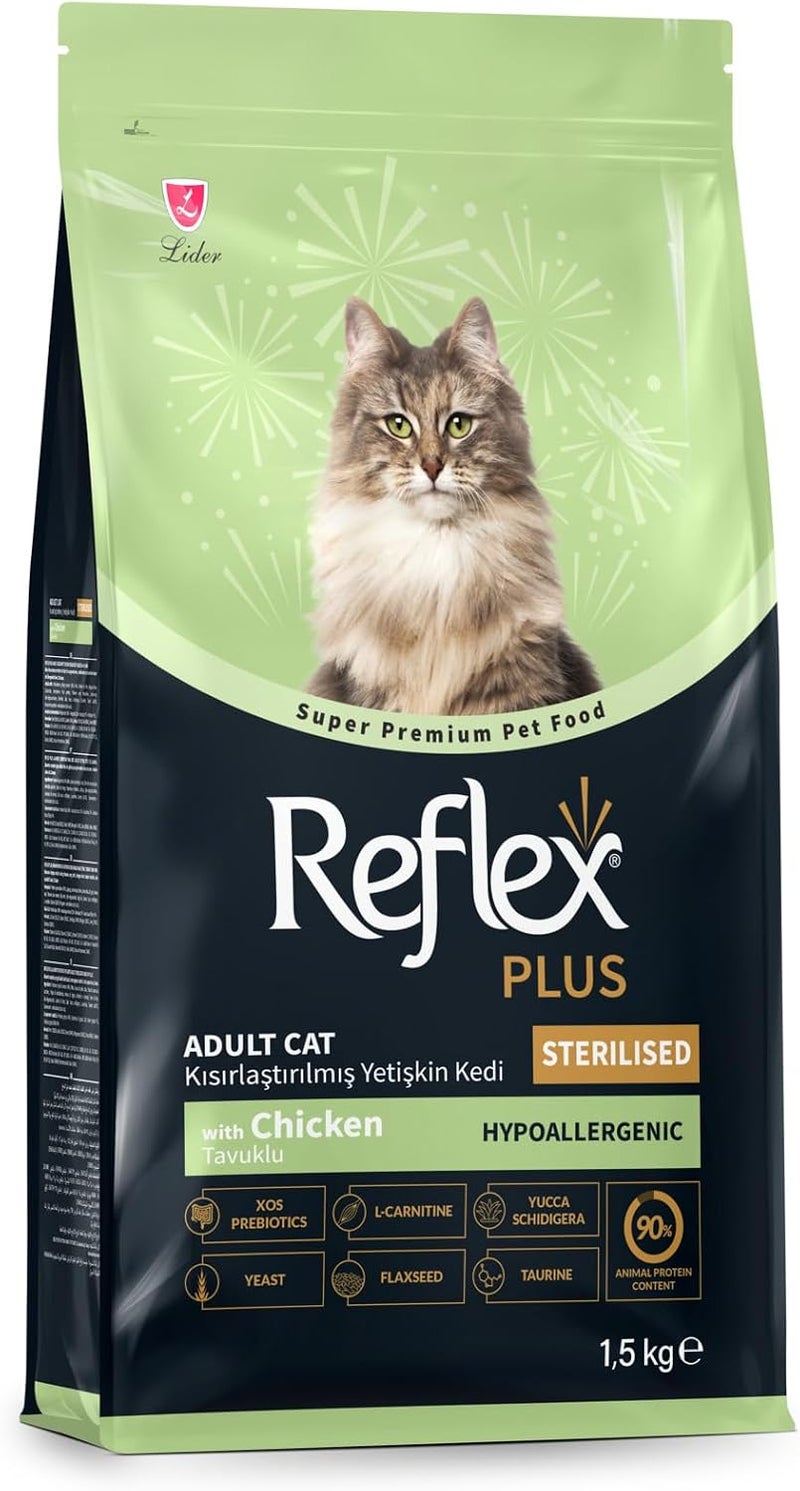 ريفليكس طعام القطط البالغة Reflex Plus بالدجاج المعقم، 1.5 كجم - Image 1