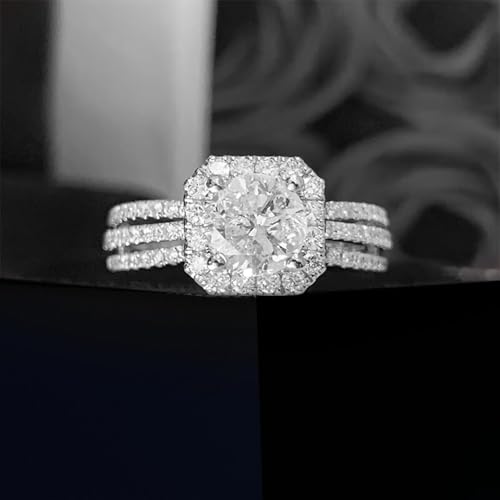 Peora Silver Plated Cubic Zirconia Studded Solitaire Finger Ring Engagement Anniversary Jewellery Gift For Women - Image 3