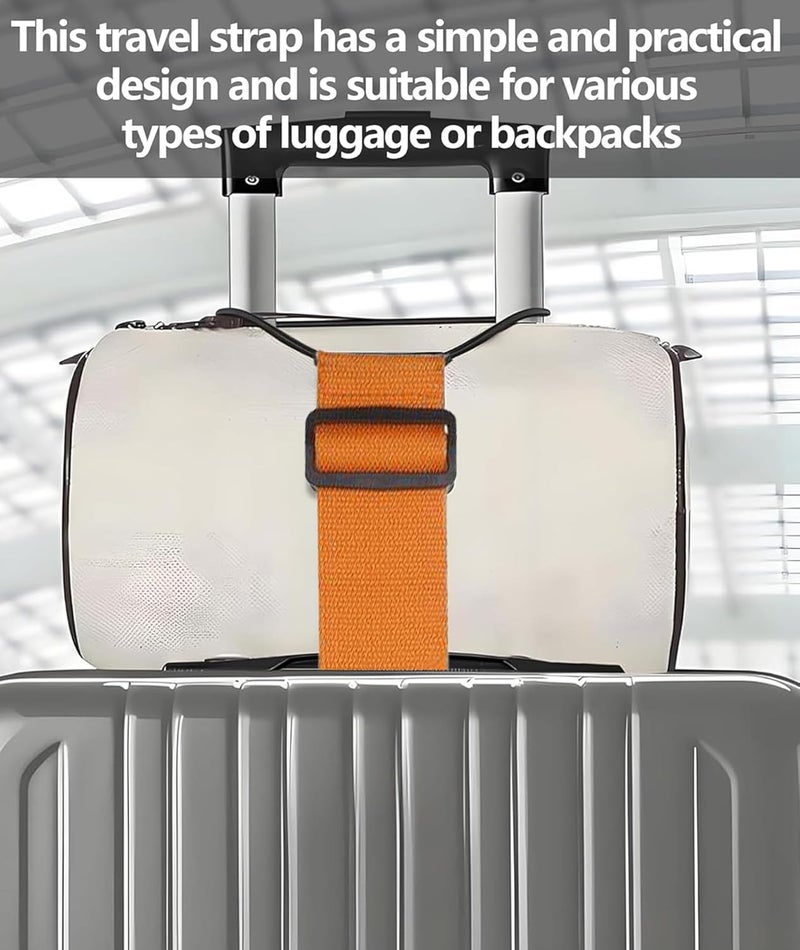 BdelrinQue 4 Pcs Suitcase Belt Luggage Straps, Luggage Straps for Suitcases, Luggage Belt Strap, Travel Accessories for Frequent Travelers, Business Professionals, and Families (Orange) - Image 4