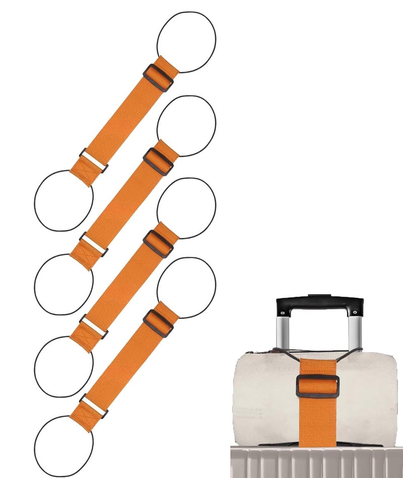 BdelrinQue 4 Pcs Suitcase Belt Luggage Straps, Luggage Straps for Suitcases, Luggage Belt Strap, Travel Accessories for Frequent Travelers, Business Professionals, and Families (Orange) - Image 1