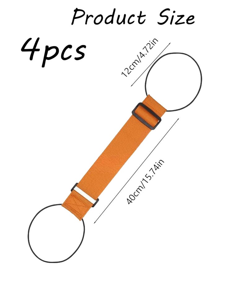 BdelrinQue 4 Pcs Suitcase Belt Luggage Straps, Luggage Straps for Suitcases, Luggage Belt Strap, Travel Accessories for Frequent Travelers, Business Professionals, and Families (Orange) - Image 2